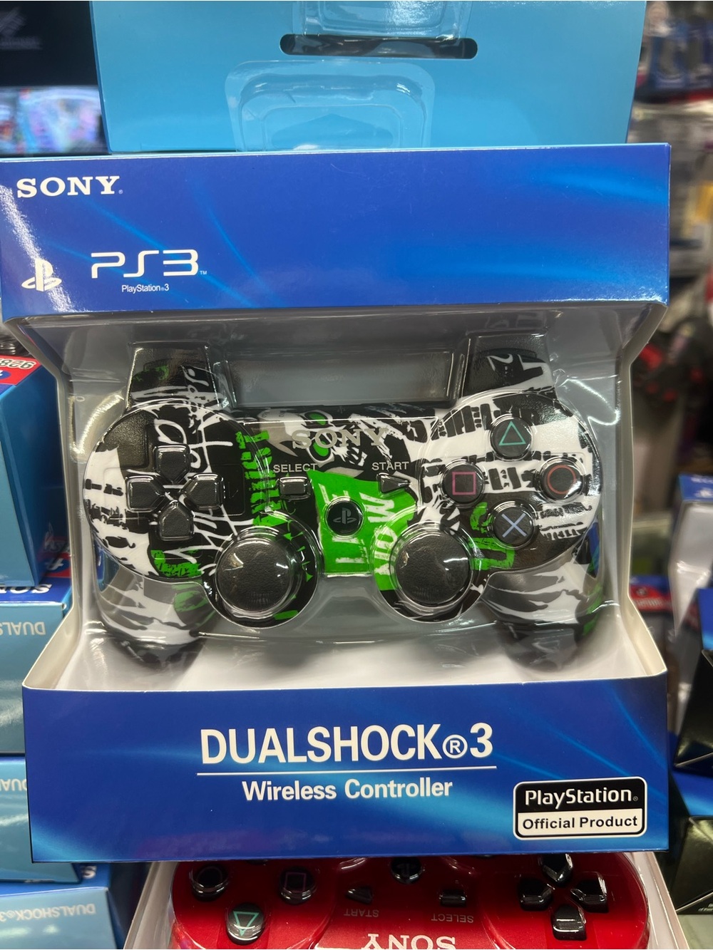 Sony PS3 DualShock 3 Wireless Controller - Black, White & Green